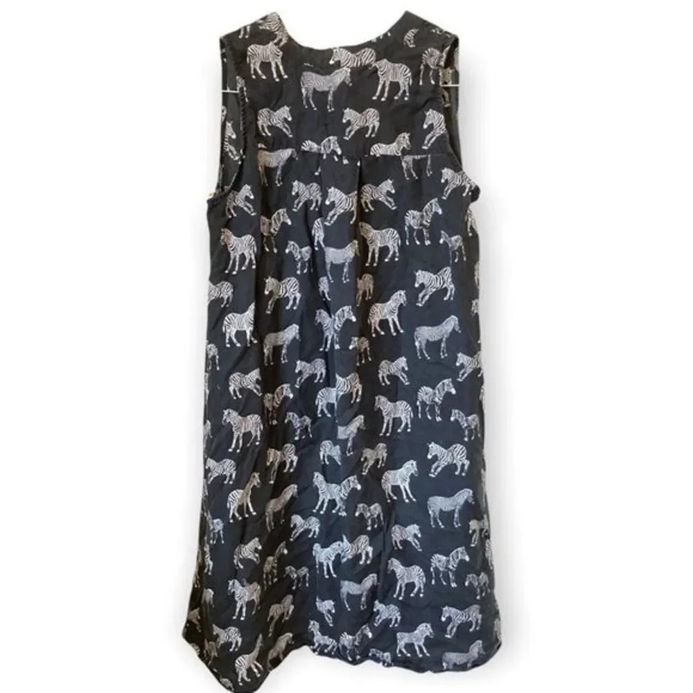 ANTHROPOLOGIE Porridge Zebra Print Shirt‎ Dress Mini Sleeveless Size 4 Novelty - Picture 6 of 6